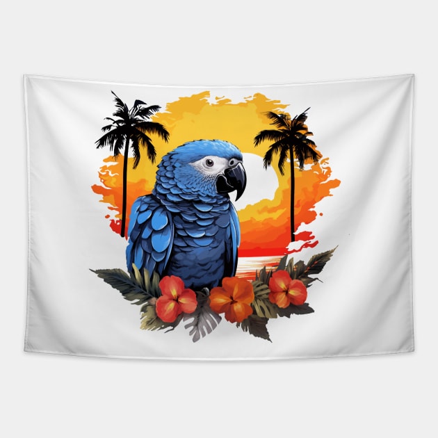 African Grey Parrot Tapestry by VelvetRoom