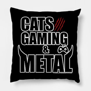 Cats, Gaming & Metal Pillow