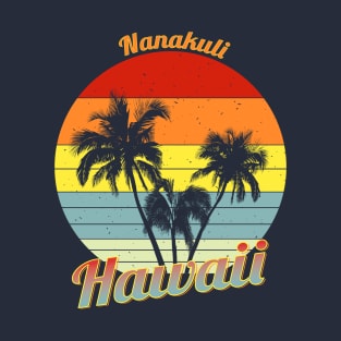 Nanakuli Hawaii Retro Tropical Palm Trees Vacation T-Shirt