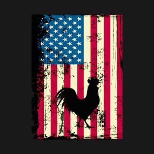 Chicken American Flag Usa Patriotic 4Th Of July T-Shirt