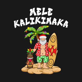 Mele Kalikimaka Merry Christmas Hawaiian Tiki T-Shirt