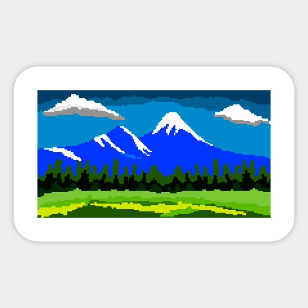 Pixel Art Collection Mountain Landscape Print 2 Pixelart