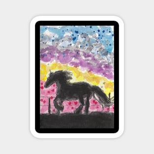 Horse  colorful sky Magnet