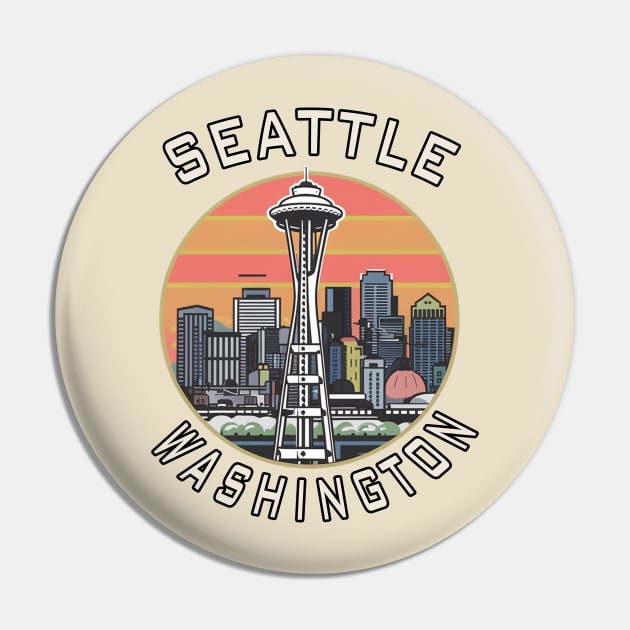 Seattle Washington Vintage Pin by Moulezitouna