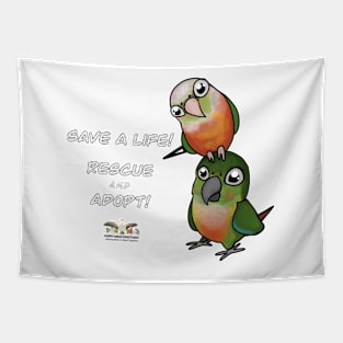 Save a Life!  Rescue & Adopt ~ Green Cheek Conure Tapestry