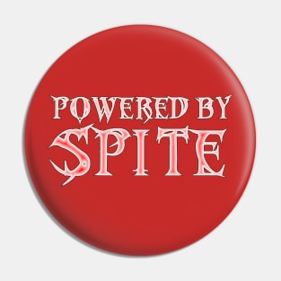 Powered By Spite (black outline) Pin