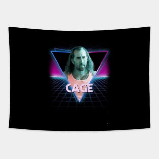 Nicolas Cage 80's Triangle Tapestry
