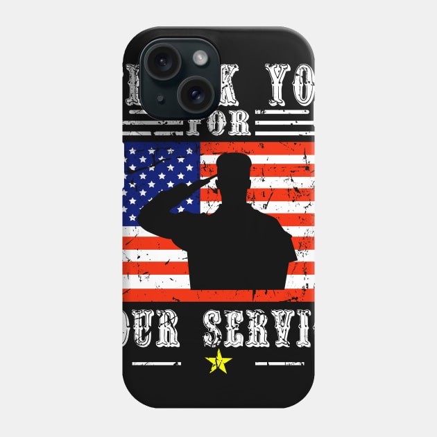 veterans day thank you for your service Phone Case by Barnard