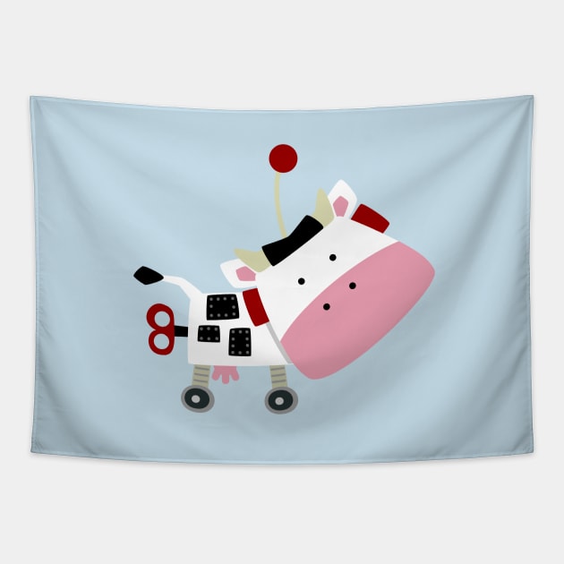 Vaca Robot Tapestry by soniapascual