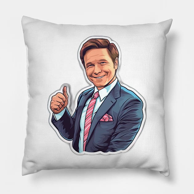 Ron Desantis thumbs up, president Pillow by Maverick Media