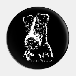 Fox Terrier dog Portrait Pin