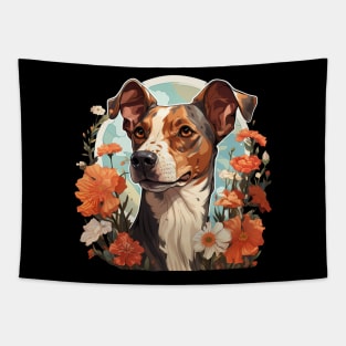 Cottagecore Cute Whippet Floral Dog Lovers Tapestry