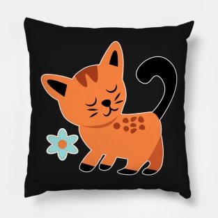 FUN CUTE CAT AND FLOWER DESIGN Pillow