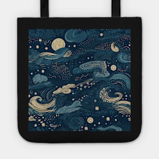 Elevate Your Wardrobe to Stellar Heights: Experience the Allure of Our 'Starry Night' Design! Tote