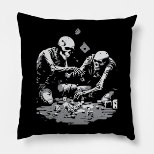 skeletons play dice Pillow