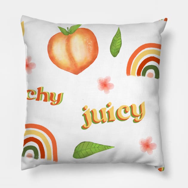 Peach theme big pattern Pillow by RocksNMills