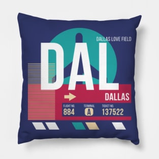 Dallas, Texas (DAL) Airport Code Baggage Tag Pillow