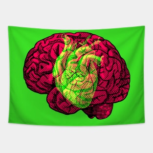 Brain&Heart Interactive Magenta&Green Filter T-Shirt By Red&Blue Tapestry