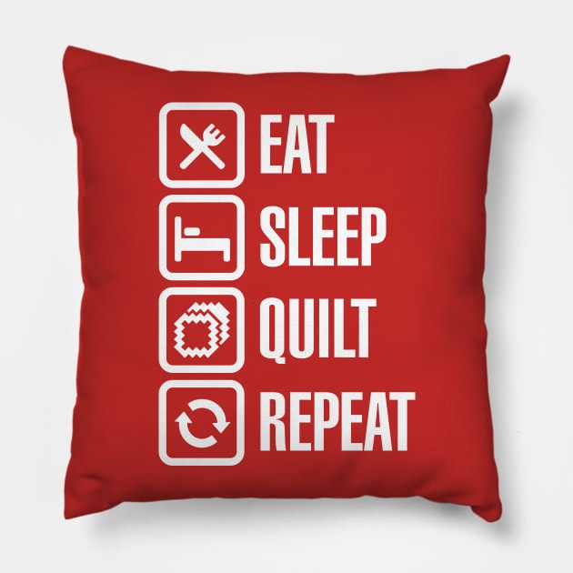 Eat Sleep Quilt Repeat Pillow by LaundryFactory