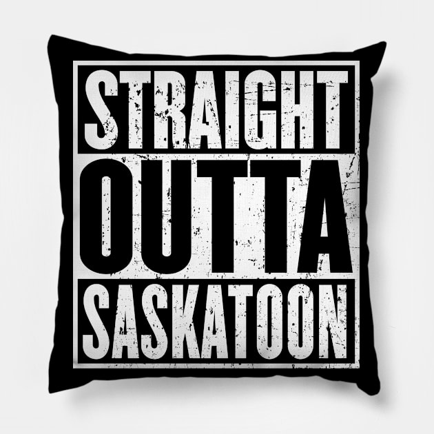 Straight Outta Saskatoon Vintage Pillow by HeroGifts