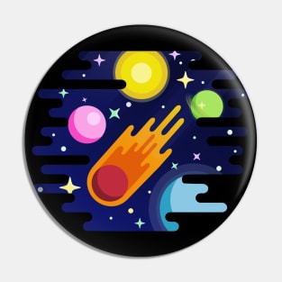 Space Comet Pin