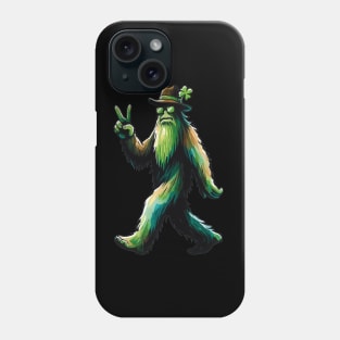 St. Patrick's Day - Irish Green Yeti Flashing Peace Sign Phone Case