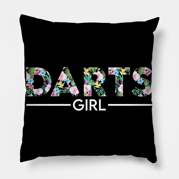 Darts girl floral design. Perfect present for mom dad friend him or her Pillow by SerenityByAlex