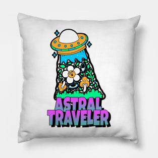 Astral Traveler Space Ship Shrooms Pillow