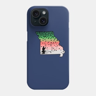 Rainbow Trout Fly Fish Missouri State Map Fly Fishing Fisherman Gifts Phone Case