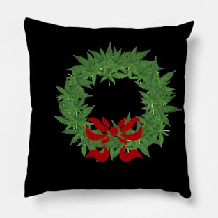 420 christmas wreath Pillow