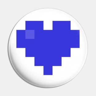 Simple Indigo Pixel Heart Pin