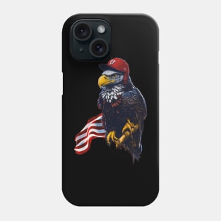 ai generated design for 4th of July, an eagle, a flag and a baseball hat Phone Case