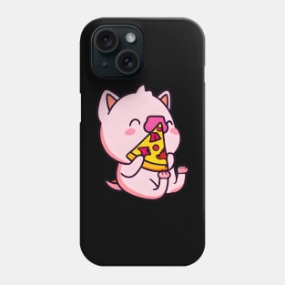 Cute, Funny Pink Pig Eating Pepperoni Pizza, Piggly Wiggly Phone Case