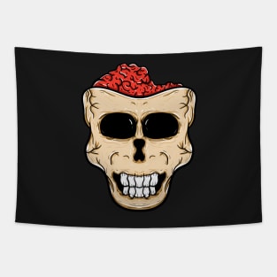 Skull head with brain Tapestry