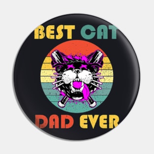 Best Cat Dad Ever Sunset Pin