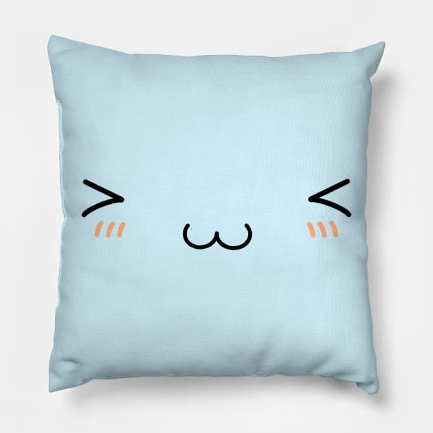 Cute Kawaii Anime Facial Expression Pillow by bloomingviolets