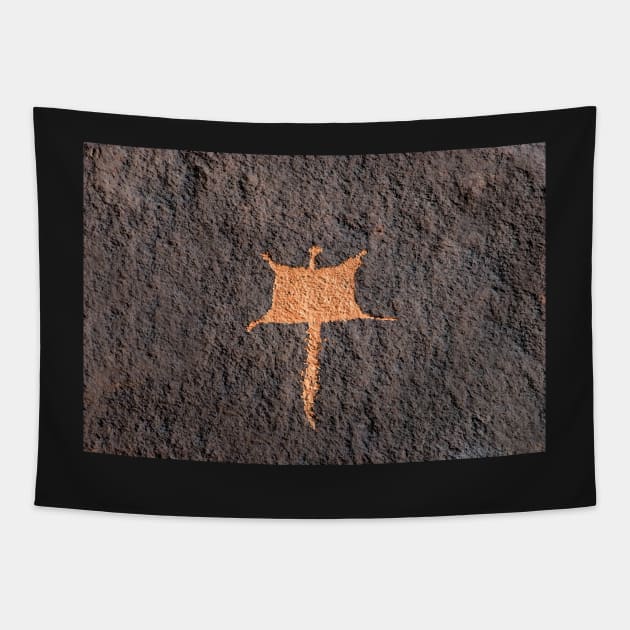 Flying Squirrel rock art Tapestry by dltphoto