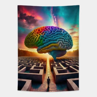 brain maze Tapestry