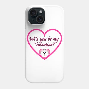 Will you be my Valentine? Pink Heart Phone Case