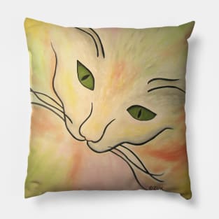 Colorful Abstract Cat Face Pillow