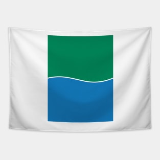 Green Bay City Flag, Green, White, Blue Tapestry