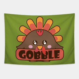 Cute Turkey Gobble - Funny Thanksgiving Tapestry