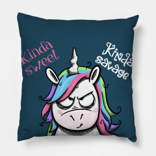 Kinda Sweet, Kinda Savage Unicorn Pillow