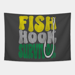 Fish Hook Survivor (retro distressed) Tapestry