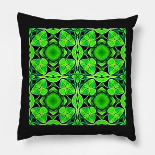 Pretty Green Leaves Lucky Clover Greenery Pattern 2 Pillow