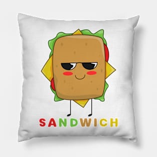 Sandwich with Glasses Pillow