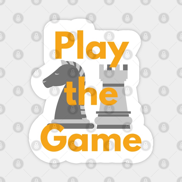 Play the Chess Game Grey and Orange Magnet by C3llsD