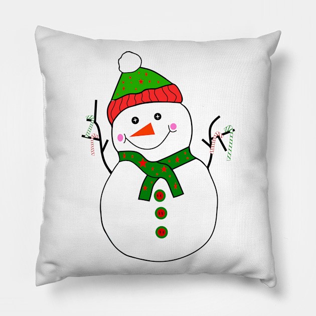 CUTE Snowman Pillow by SartorisArt1