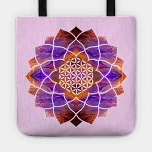 Flower of Life in Lotus - Painted texture Tote