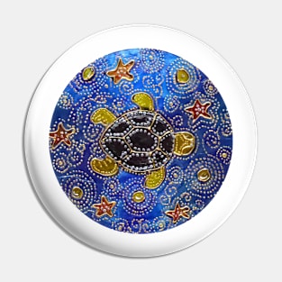 blue and gold turtle Pin